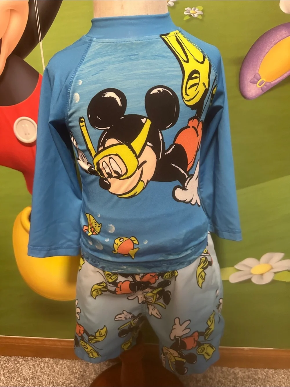 Disney Kids Blue Mickey Mouse Swim Set